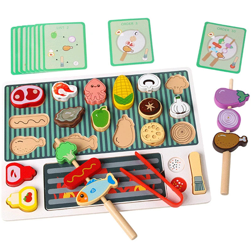 Barbacoa Montessori con cartas