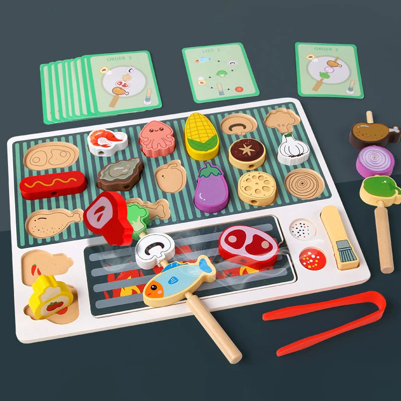 Barbacoa Montessori con cartas