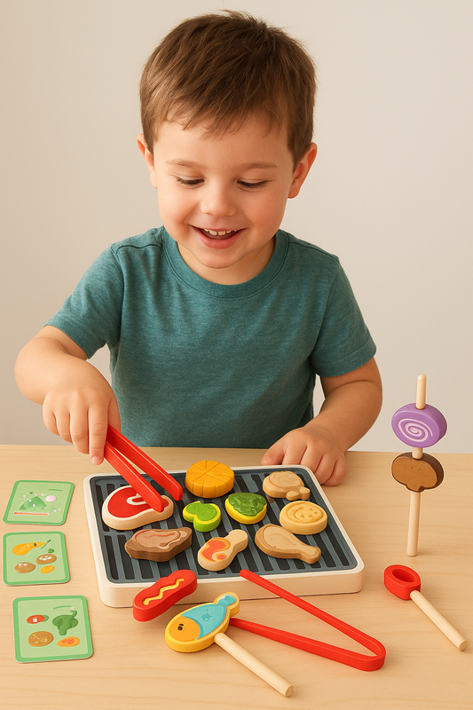 Barbacoa Montessori con cartas