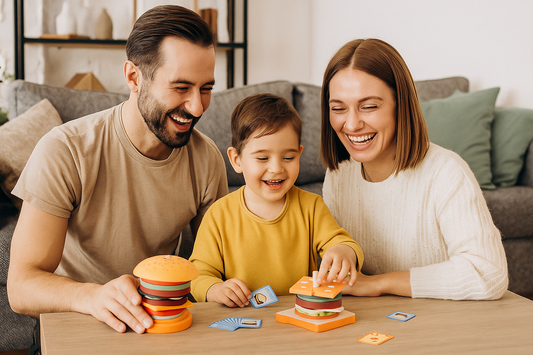 Hamburguesa Montessori con cartas