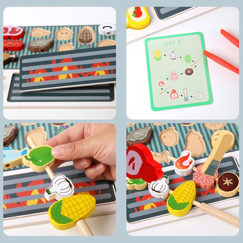 Barbacoa Montessori con cartas