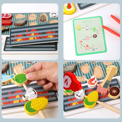 Barbacoa Montessori con cartas